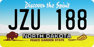 ND license plate JZU188