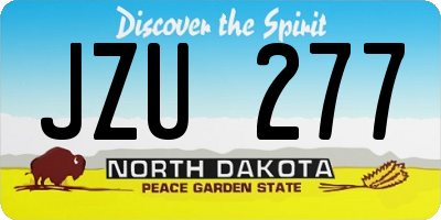 ND license plate JZU277