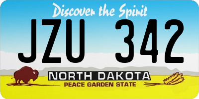 ND license plate JZU342