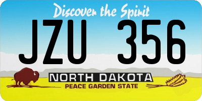 ND license plate JZU356
