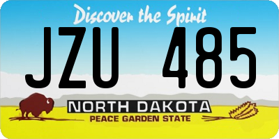 ND license plate JZU485