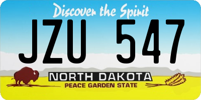 ND license plate JZU547
