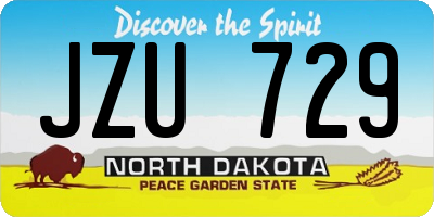 ND license plate JZU729