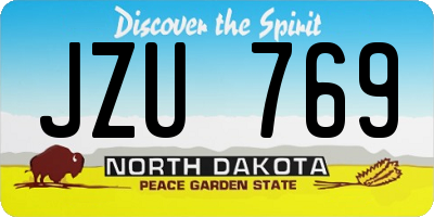 ND license plate JZU769