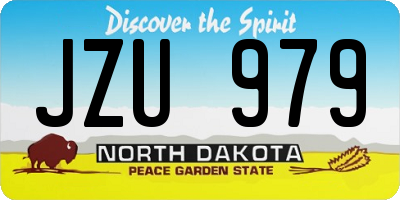 ND license plate JZU979