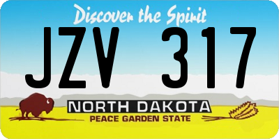 ND license plate JZV317