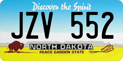ND license plate JZV552