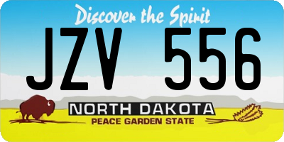 ND license plate JZV556