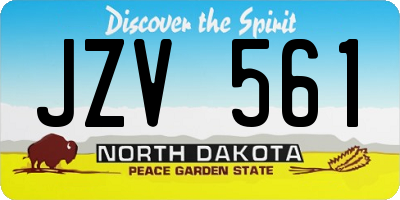 ND license plate JZV561