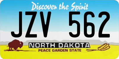 ND license plate JZV562