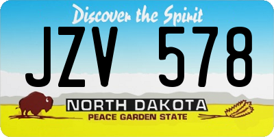 ND license plate JZV578