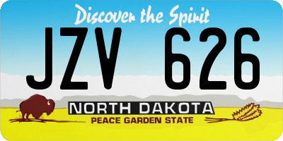 ND license plate JZV626