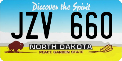 ND license plate JZV660