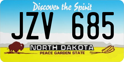 ND license plate JZV685