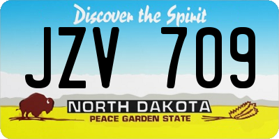 ND license plate JZV709