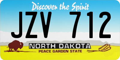 ND license plate JZV712