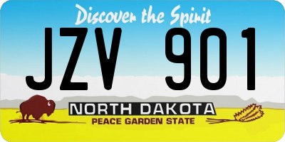 ND license plate JZV901