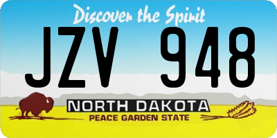 ND license plate JZV948