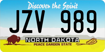 ND license plate JZV989