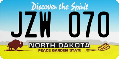 ND license plate JZW070