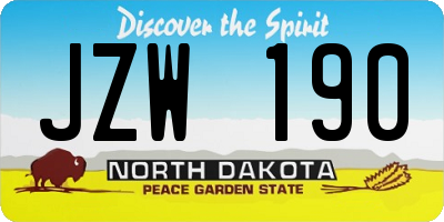 ND license plate JZW190