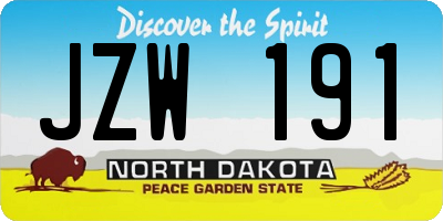 ND license plate JZW191