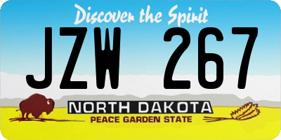 ND license plate JZW267