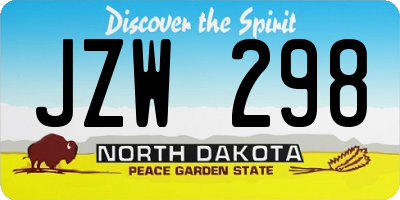 ND license plate JZW298