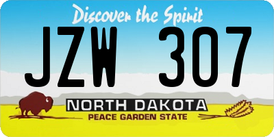 ND license plate JZW307