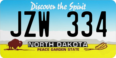 ND license plate JZW334