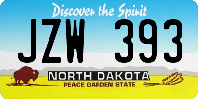 ND license plate JZW393