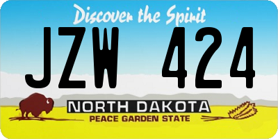ND license plate JZW424