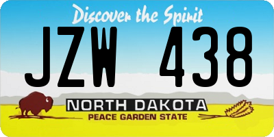 ND license plate JZW438
