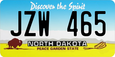 ND license plate JZW465