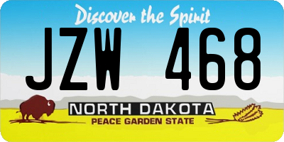 ND license plate JZW468