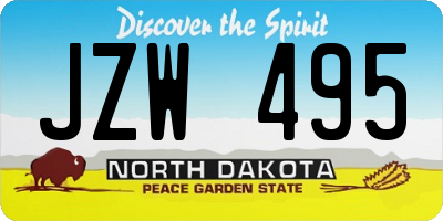ND license plate JZW495