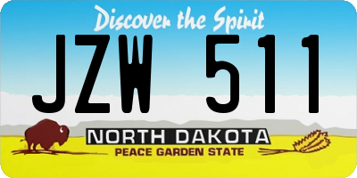 ND license plate JZW511
