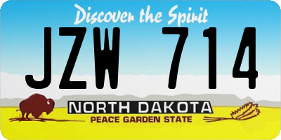 ND license plate JZW714