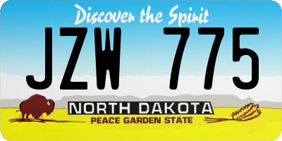 ND license plate JZW775
