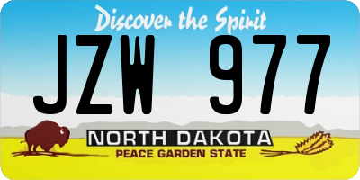 ND license plate JZW977