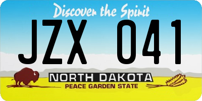 ND license plate JZX041