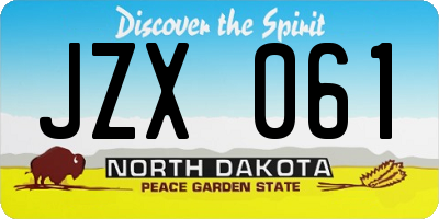 ND license plate JZX061