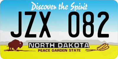 ND license plate JZX082