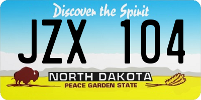 ND license plate JZX104