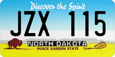 ND license plate JZX115