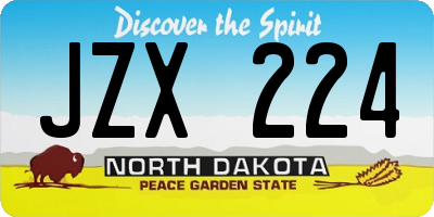 ND license plate JZX224