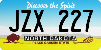 ND license plate JZX227