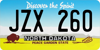 ND license plate JZX260
