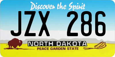 ND license plate JZX286