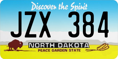ND license plate JZX384